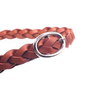 Sonoma Braided Faux Leather Belt in Brown, 40" | Oval Buckle